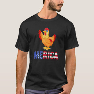 T-shirt Merica Drapeau Usa Poulet Lunettes de soleil Patri