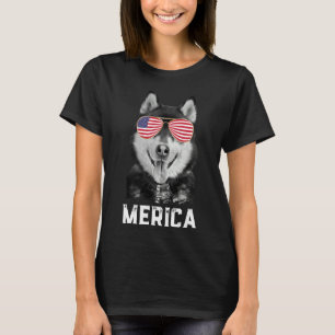 T-shirt Merica Drôle Sibérien Husky Chien Chien Chien Amér