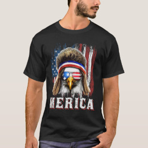 T-shirt Merica Eagle Mullet 4 juillet American Flag Star
