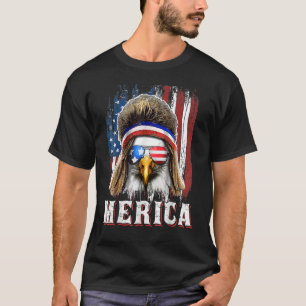 T-shirt Merica Eagle Mullet 4 juillet drapeau américain