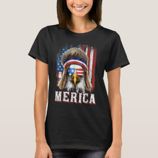 T-shirt Merica Eagle Mullet 4 juillet drapeau américain