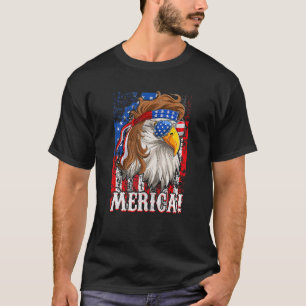 T-shirt Merica Eagle Mullet Retro États-Unis Drapeau 4 jui