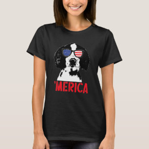 T-shirt Merica Englisth Springer espagnol drapeau américai