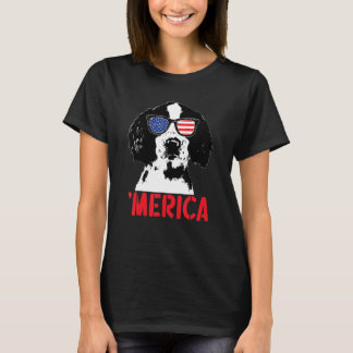 T-shirt Merica Englisth Springer espagnol drapeau américai