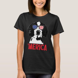 T-shirt Merica Englisth Springer espagnol drapeau américai