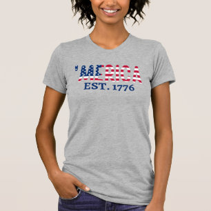 T-Shirt 'merica Fondée en 1776 Patriote Américain