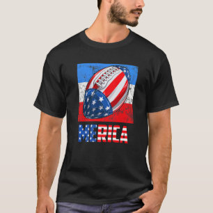 T-shirt Merica Football Américain Drapeau 4 juillet Enfant