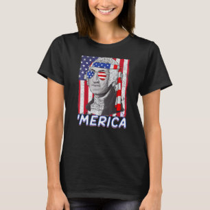 T-shirt Merica George Washington 4 juillet Amérique Drapea