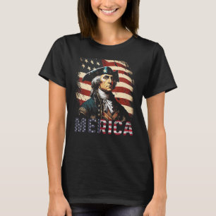 T-shirt Merica George Washington Drapeau américain 4 juill