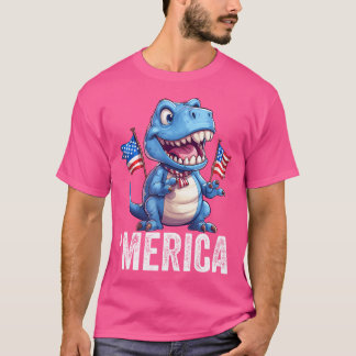 T-shirt Merica Girls Men Fun T Rex 4 juillet Dinosaur Am