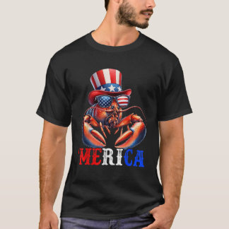 T-shirt Merica Homard Patriotique 4 juillet Funny Kids Me