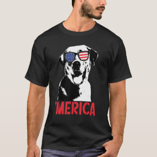 T-shirt Merica Jaune Labrador Américain Lunettes de soleil