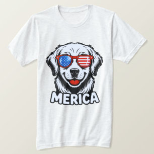 T-shirt Merica lunettes de chien patiotique USA American F