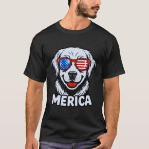 T-shirt Merica lunettes de chien patiotique USA American F
