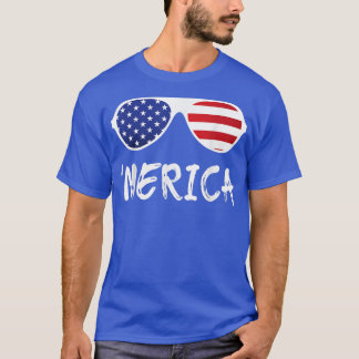 T-shirt Merica Lunettes de soleil Patriotique 4 juillet