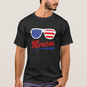 T-shirt Merica Lunettes de soleil Patriotique 4 Juillet
