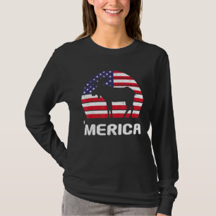 T-shirt Merica Moose Drapeau Américain Usa Patriotic Indep