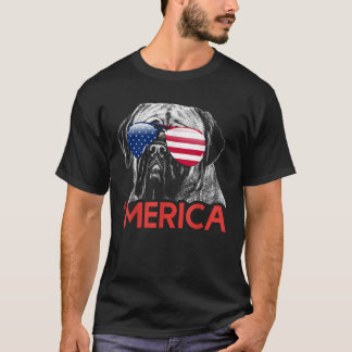 T-shirt Merica Neapolitan Mastiff Drapeau américain 4 juil