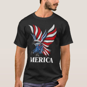 T-shirt Merica Patriotic USA Aigle De Liberté 4 juillet