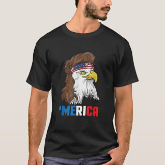 T-shirt Merica Patriotique Mullet Eagle Hommes Femmes Enfa