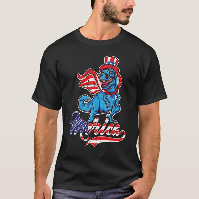T-shirt Merica Patriotique Usa Eagle 4 Juillet Long Sle (Devant)