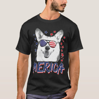 T-shirt Merica Pembroke Welsh Corgi Chien 4 juillet États-