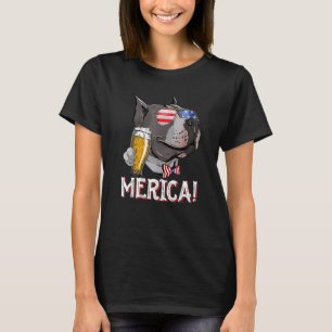 T-shirt Merica Pitbull Patriotique & Le 4 Juillet Pit Bu