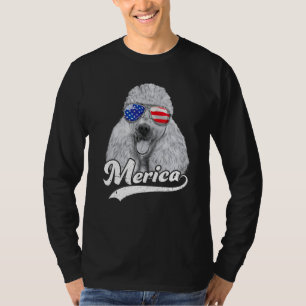 T-shirt Merica Poodle Usa American Flag Lunettes de soleil