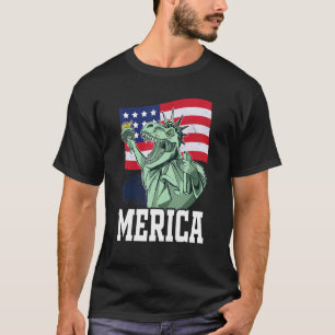 T-shirt Merica Rex Lady of Liberty Fête De L'Indépendance 