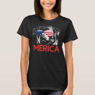 T-shirt Merica Rottweiler Drapeau américain à 5
