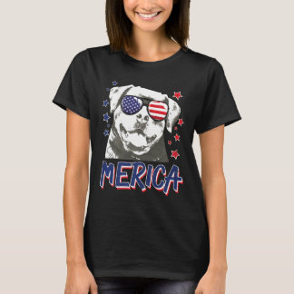 T-shirt Merica Rottweilers Chien 4 juillet États-Unis cade