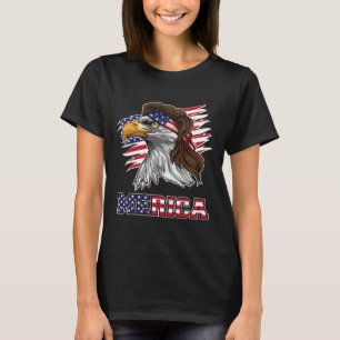 T-shirt Merica Shirt American Byld Eagle Mullet Étoiles Et