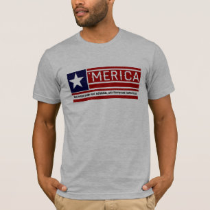 T-shirt MERICA - Texte de Customizeable de forme de
