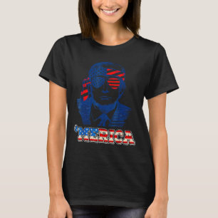 T-shirt Merica Trump 4 juillet heureux Trump Drapeau améri