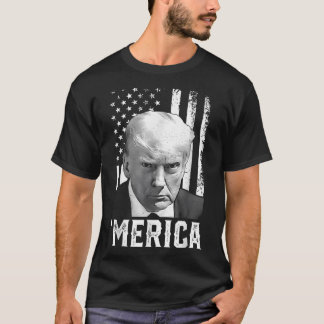 T-shirt Merica Trump 4 juillet heureux Trump Drapeau améri