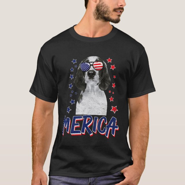 T-shirt Merica Welsh Springer Spaniels Dog 4th Of July Usa (Devant)