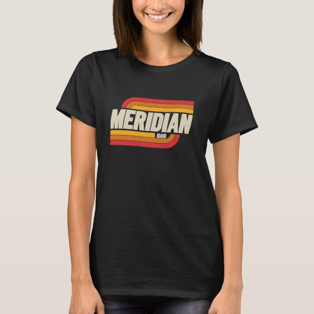 T-shirt Meridian ID City Graphic Vintage Souvenir (Devant)
