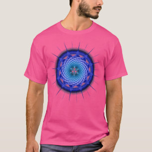 T-shirt Merkaba Spiral Mandala Blue Fractal