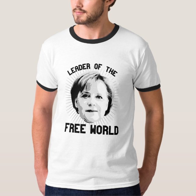 T-shirt Merkel est le chef du monde libre - - - (Devant)