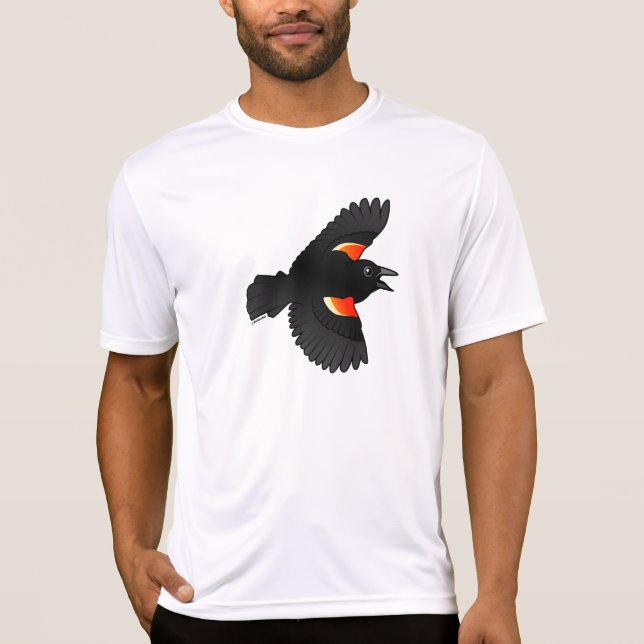 T-shirt Merle à ailes rouges volant (Devant)