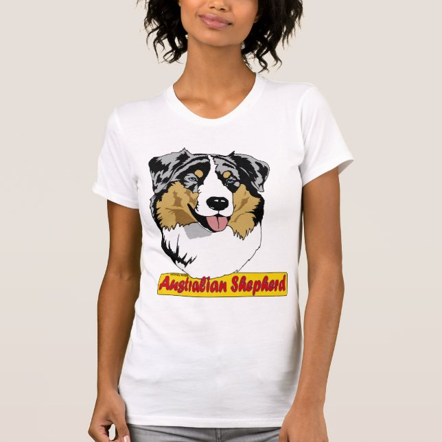 T-shirt Merle australien de bleu de berger (Devant)