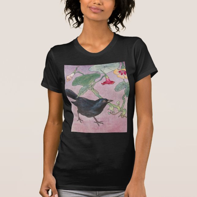 T-shirt Merle et nasturces (Devant)