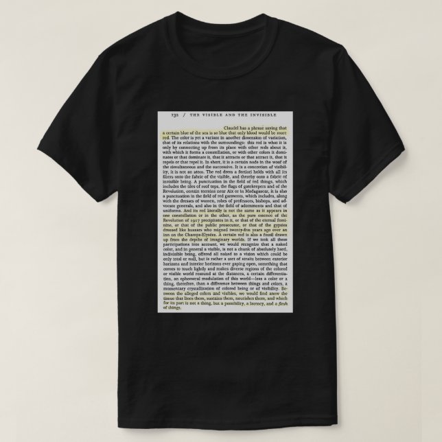 T-shirt Merleau Ponty L'ampli visible La Citation invisibl (Design devant)
