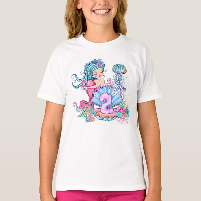 T-shirt Mermaid 2e anniversaire Modifier Modifier le texte (Devant)