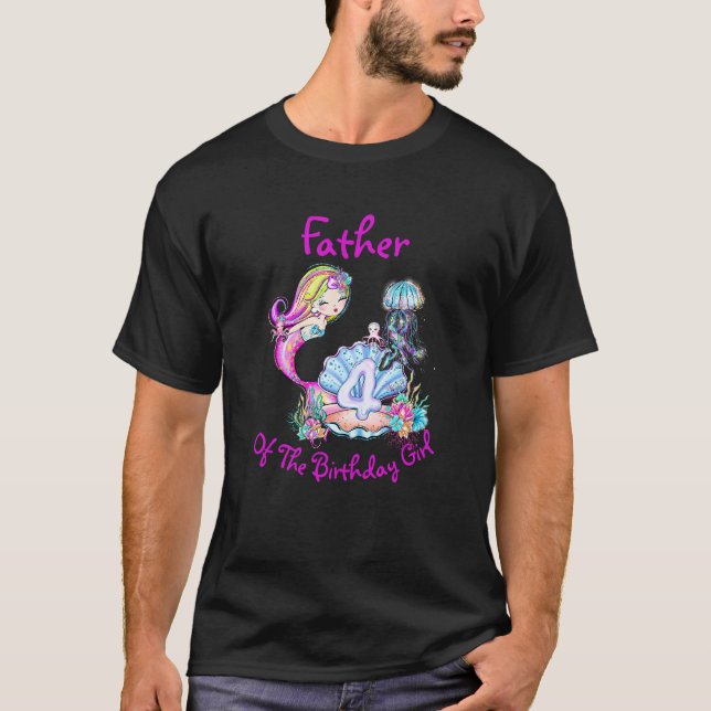 T-shirt Mermaid 4e anniversaire Modifier Modifier Nom Text (Devant)