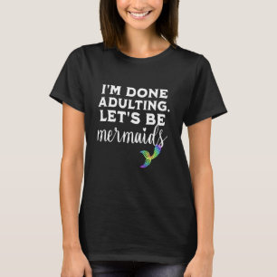 T-shirt Mermaid Adulte Anniversaire mignon Amusant Rainbow