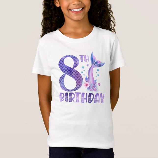 T-Shirt Mermaid Anniversaire 8ème anniversaire (Devant)