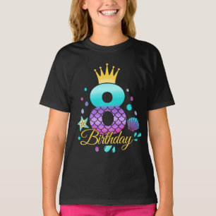 T-shirt Mermaid Anniversaire 8ème anniversaire