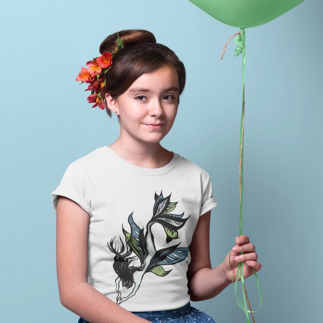 T-shirt Mermaid Belle main dessinée Imaginaire Art (Créateur téléchargé)