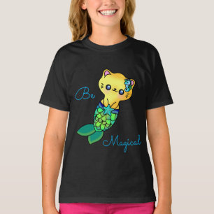 T-shirt Mermaid Chat Ocean Dream Imaginaire adorable